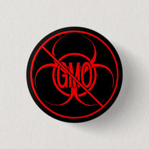 No GMO Buttons Biohazard Warning GMO Buttons Pins