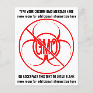 No GMO Flyers Biohazard Personalised GMO Flyers