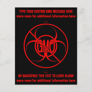 No GMO Flyers Biohazard Personalised GMO Flyers
