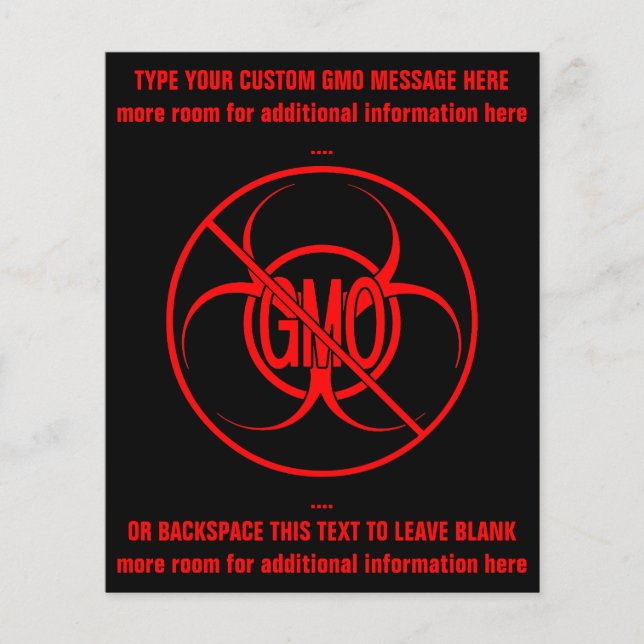 No GMO Flyers Biohazard Personalised GMO Flyers (Front)