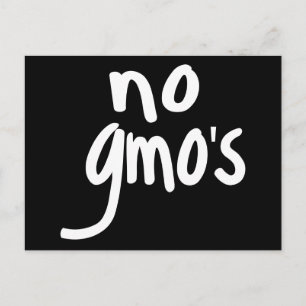 No GMO Food Additive Promotion Black Announcement Postcard