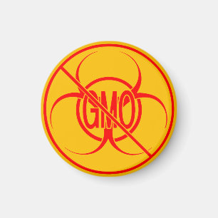 No GMO Magnets Biohazard No GMO Fridge Magnet