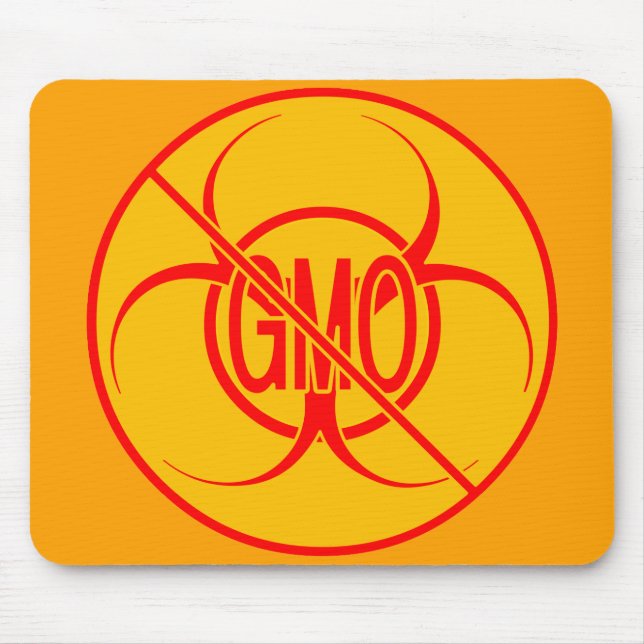 No GMO Mousepad Biohazard Warning Mouse Pad (Front)