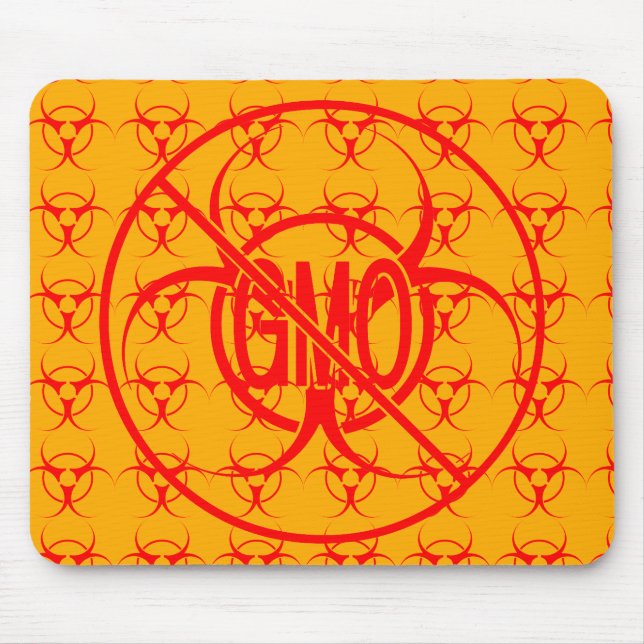 No GMO Mousepad Biohazard Warning No GMO Mouse Pad (Front)