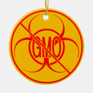 No GMO Ornament Biohazard GMO Warning Decorations