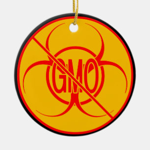 No GMO Ornament Biohazard GMO Warning Decorations