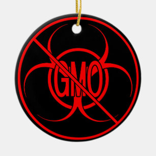 No GMO Ornament Biohazard GMO Warning Decorations