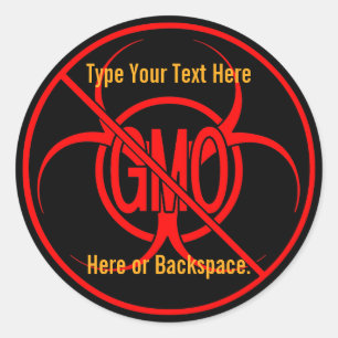 No GMO Stickers Custom GMO Warning Stickers