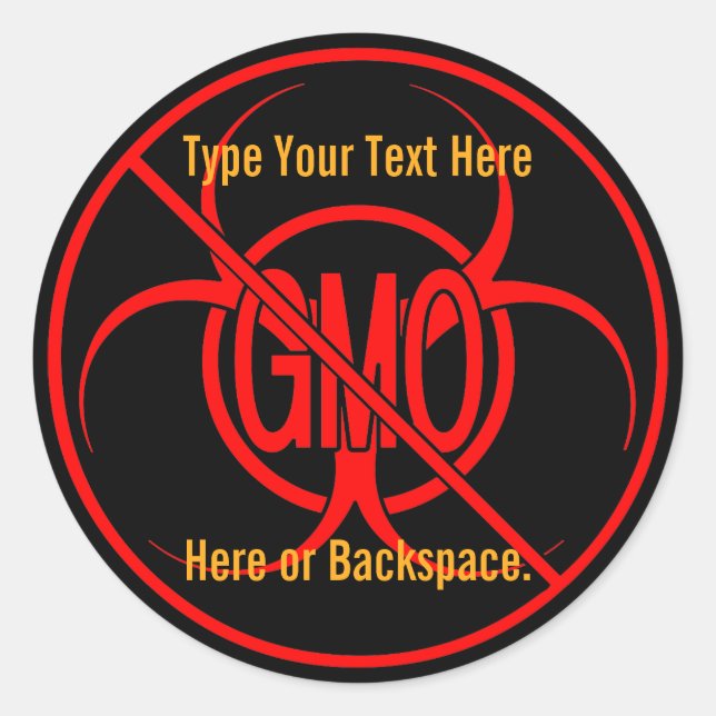 No GMO Stickers Custom GMO Warning Stickers (Front)