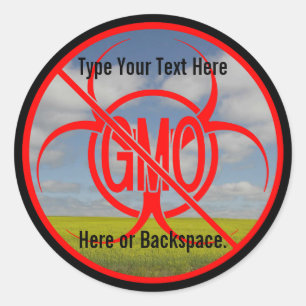 No GMO Stickers Custom GMO Warning Stickers