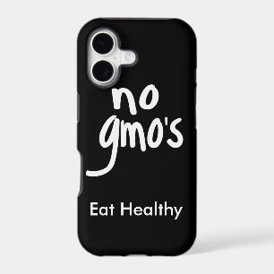 "No GMO's Eat Healthy Black White Promotion