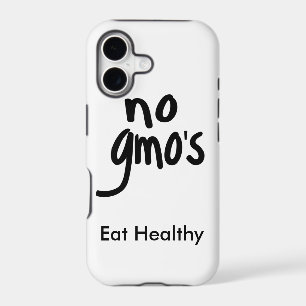 "No GMO's Eat Healthy White with Black Promotion