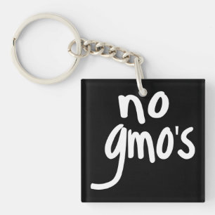 No GMO's for Heathy Food Environment White Key Ring