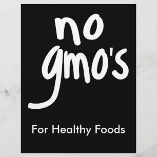 No GMO's for Heathy Food Promotional Black Flyer