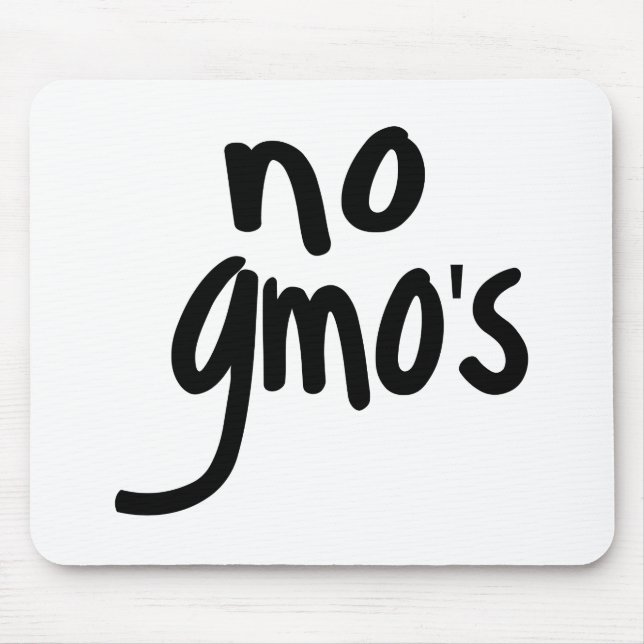No GMO's for Heathy Food Promotional Black Text Mouse Mat (Front)