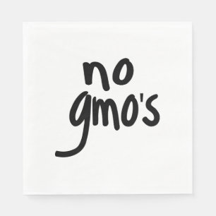 No GMO's for Heathy Food Promotional Black Text Napkin