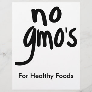 No GMO's for Heathy Food Promotional White Flyer