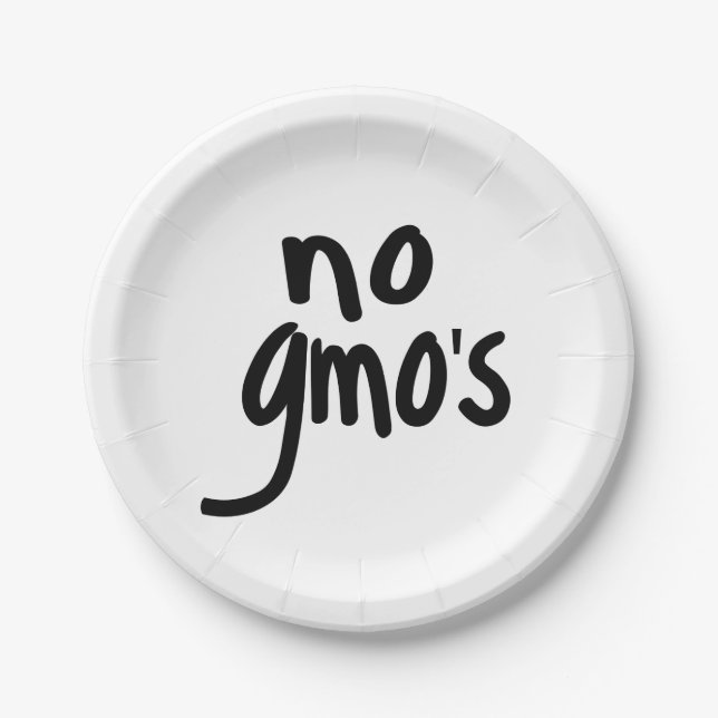 No GMO's for Heathy Food Promotional white Paper Plate (Front)
