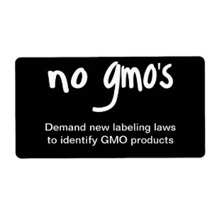 No GMO's Promote Labelling Laws Black Sticker