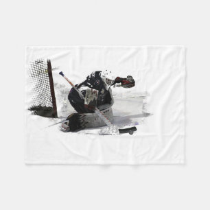 No Goal Here! - Hockey Player Fleece Blanket