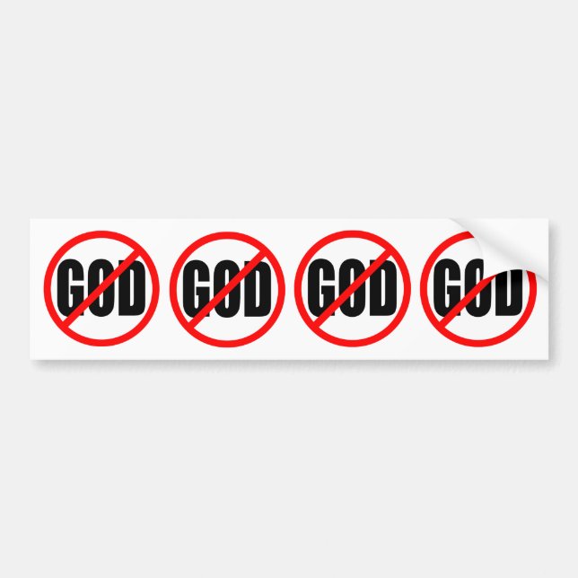"NO GOD" BUMPER STICKER (Front)