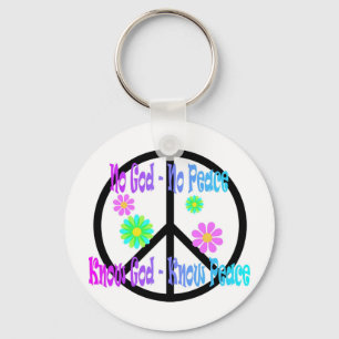 No God No Peace, Know God Know Peace gift Key Ring