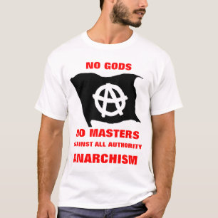 no gods no masters on white shirt