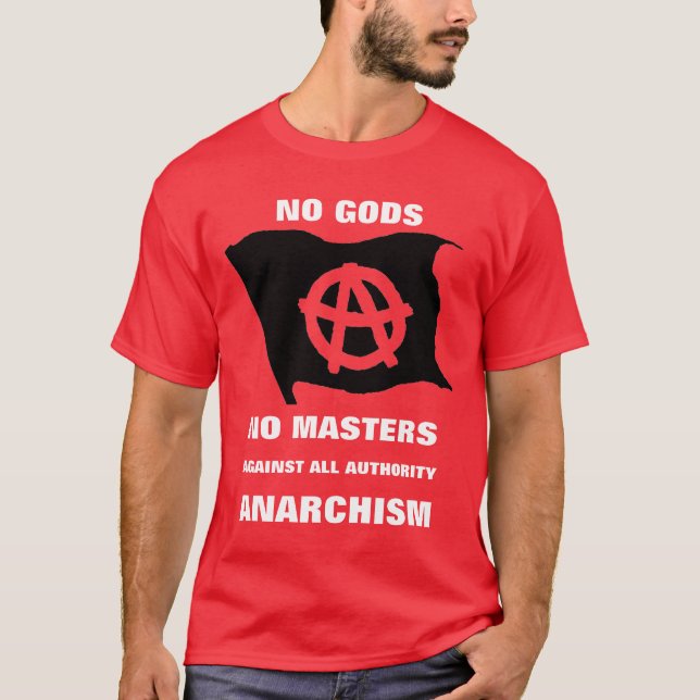 no gods no masters red t-shirt (Front)