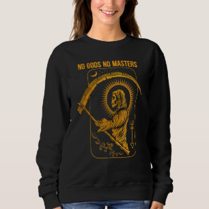 No Gods No Masters Satanic Evil Baphomet Tarot Dea Sweatshirt