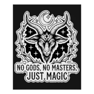 No Gods No Masters Witchy Goat Gothic Poster