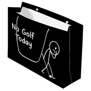 No Golf Today Funny Sad Golfer Figure Humour Large Gift Bag