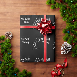 No Golf Today Funny Sad Golfer Figure Humour Wrapping Paper
