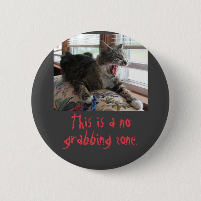 No grabbing zone 6 cm round badge (Front)