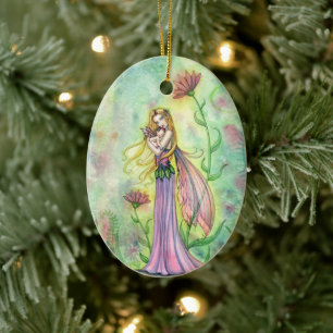 No Greater Gift Mother and Baby Fairies Ceramic Tree Decoration