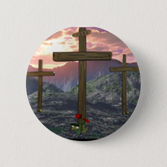 No Greater Love John 3:16 6 Cm Round Badge (Front)