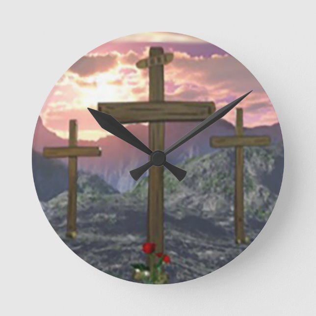No Greater Love John 3:16 Round Clock (Front)