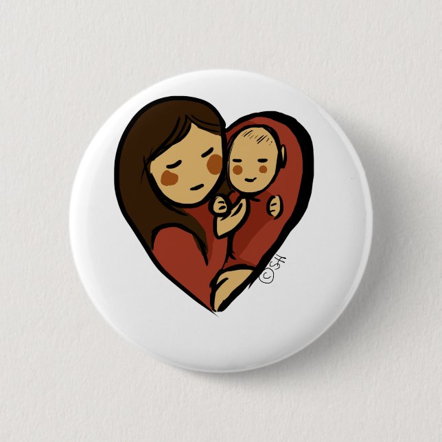 No Greater Love, Mummy and baby 6 Cm Round Badge (Front)
