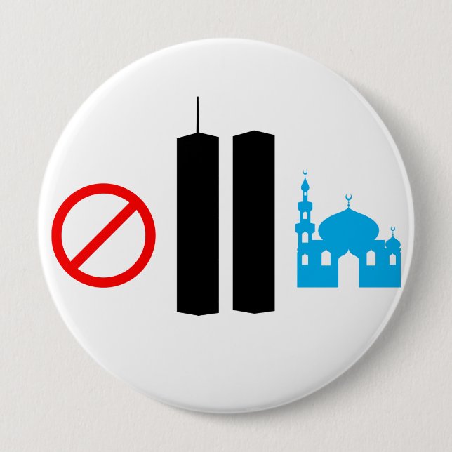 No Ground Zero Mosque 10 Cm Round Badge (Front)