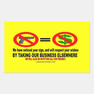 NO GUN, NO MON RECTANGULAR STICKER