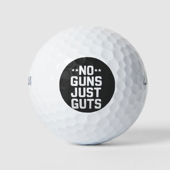 No Guns Just Guts Corrections Officer Golf Balls (Front)