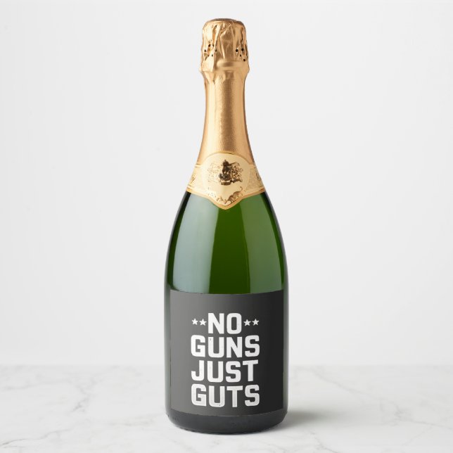 No Guns Just Guts Corrections Officer Sparkling Wine Label (Front)