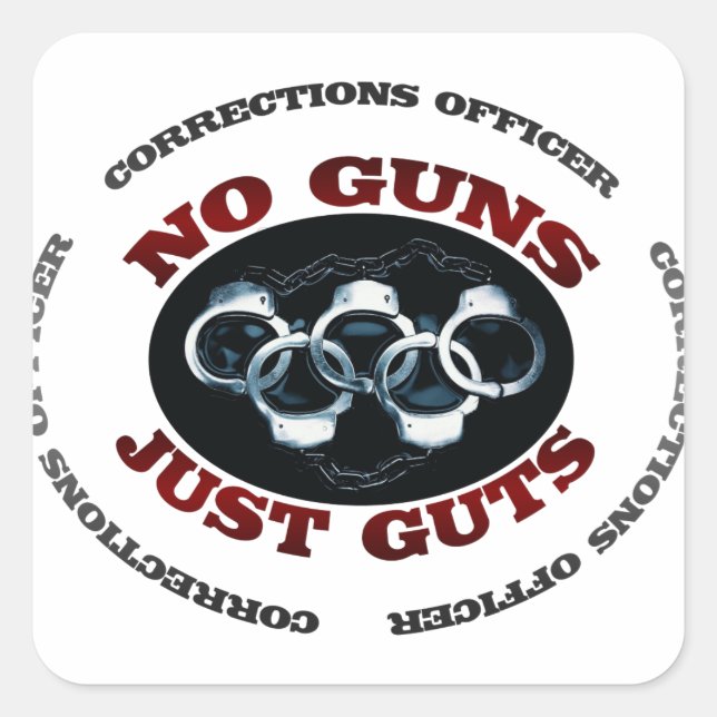No Guns Just Guts Square Sticker (Front)