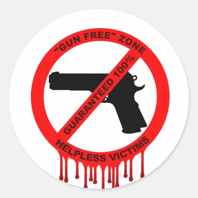 No guns, just victims classic round sticker (Front)