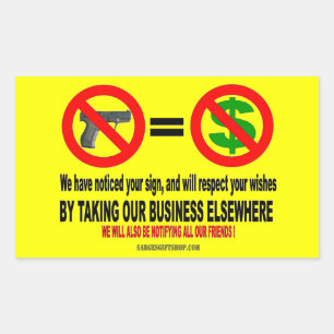 NO GUNS, NO MON RECTANGULAR STICKER