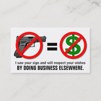 "No Guns, No Money" Customisable Business Card