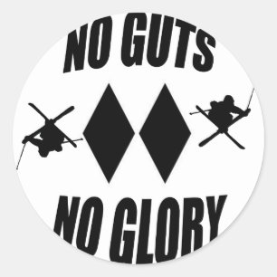 no guts no glory classic round sticker