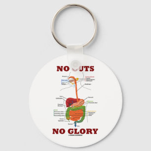No Guts No Glory (Digestive System Anatomy Humour) Key Ring