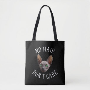 No Hair Don't Care Funny Sphynx Cat Tote Bag