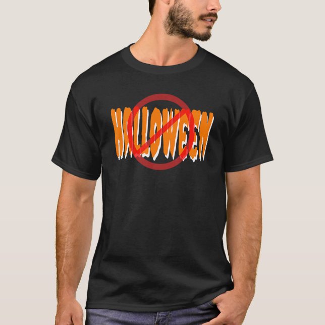 No Halloween Crossed Out T-Shirt (Front)