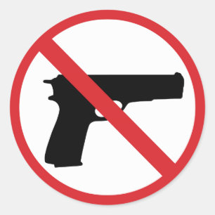 No Handguns Classic Round Sticker